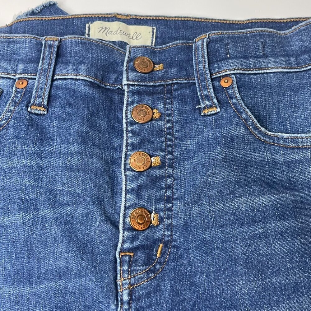 Madewell 10" High-Rise Button Fly Skinny Jeans | Size 29 | Hannah Wash - Picture 9 of 13